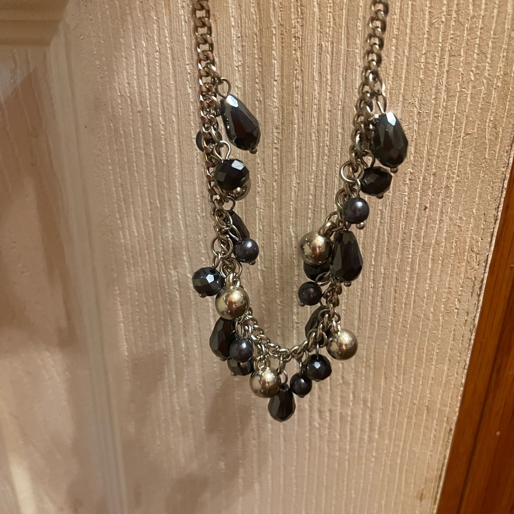 Gorgeous blue and silver necklace and earring set